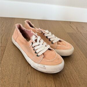 Maurices Peach Frayed Sneakers